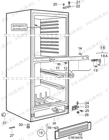 Взрыв-схема холодильника Aeg 3640-4KG - Схема узла C10 Cabinet